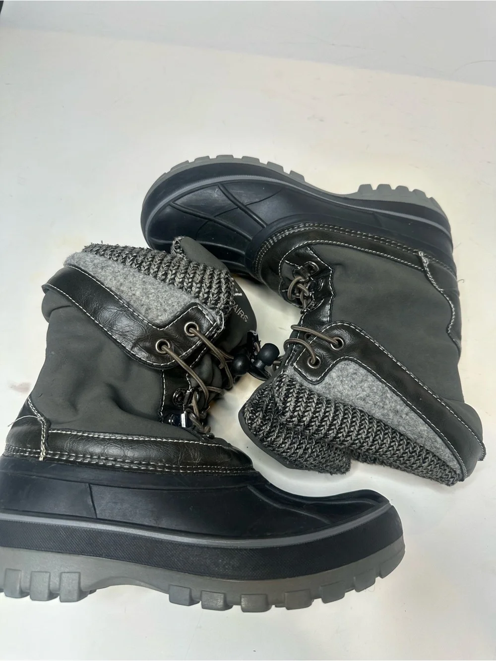 Dream Pairs Kids Black & Gray Waterproof Snow Boots